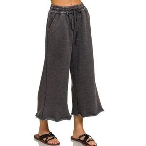 New Zenana Fleece Palazzo Sweatpants